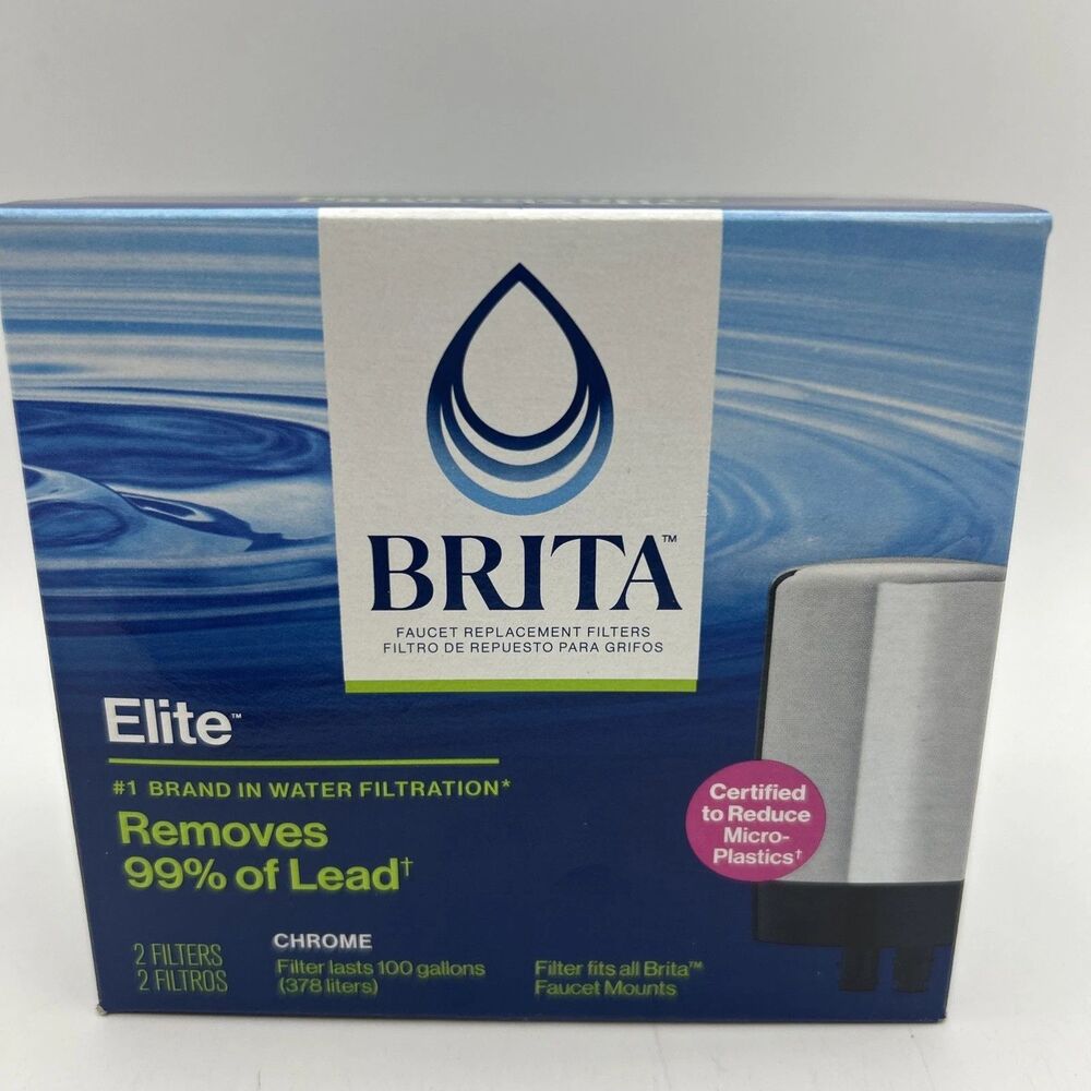 NEW Brita Faucet Elite Chrome Replacement Filter 2-Pack